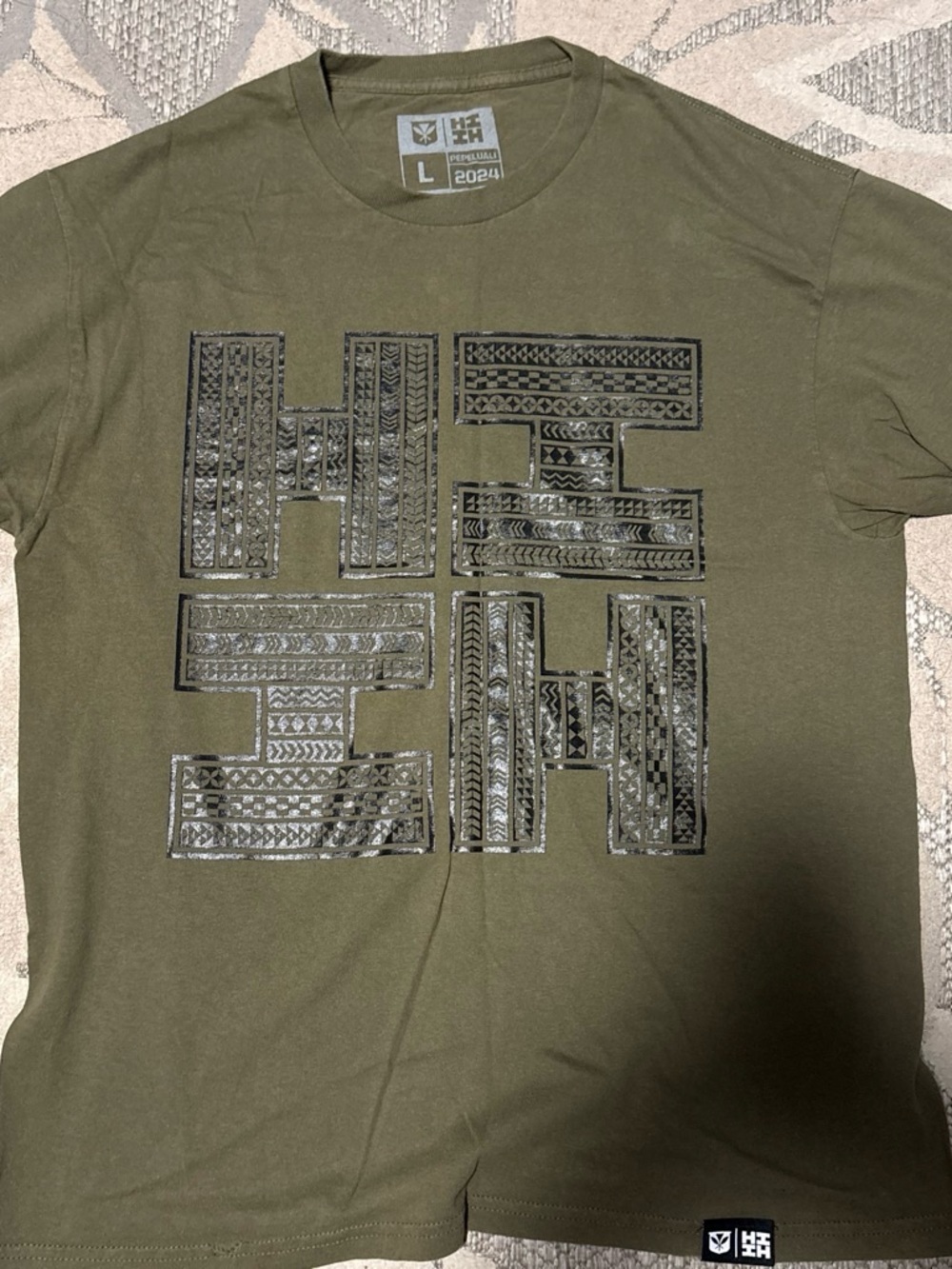Hawaii's Finest Olive Green Short Sleeve Tee with Black Graphic